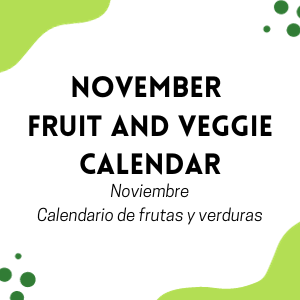  November Fruit and Veggies Calendar